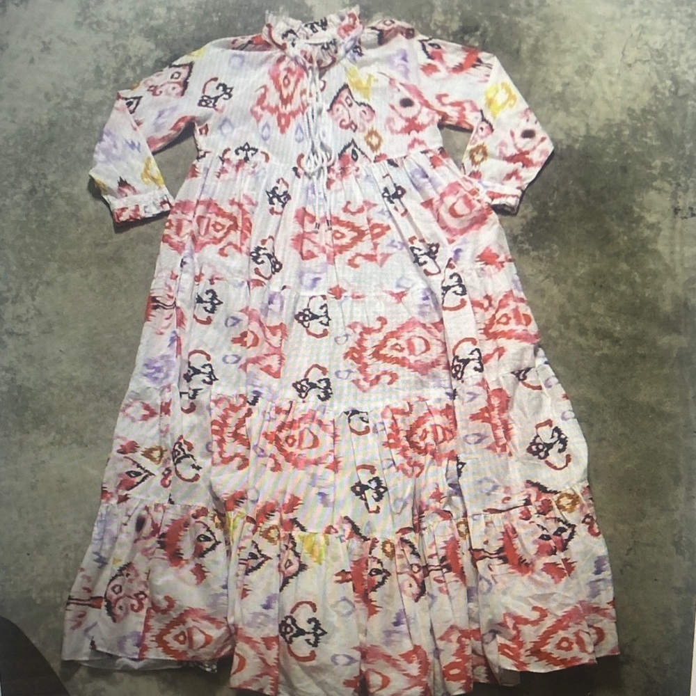 Girls' Multicolor Ikat Maxi Dress